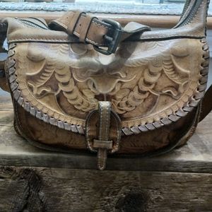 Patricia Nash brown leather cross body bag purse